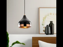 Lámpara colgante negra y cobriza MAYA - Diseño elegante y moderno