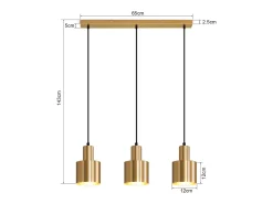 Lámpara colgante NETTLIFE para mesa de comedor, estilo vintage, 3 luces, dorada, diseño moderno, de metal, E27