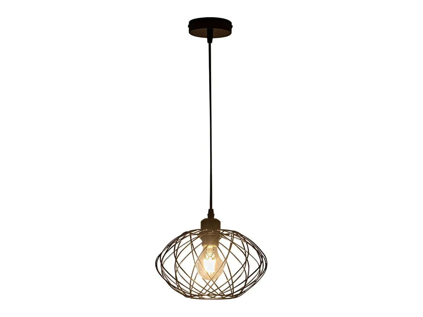 Lámpara colgante NETTLIFE Lámpara colgante industrial negra - Lámpara colgante vintage de metal Lámpara colgante retro E27