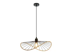 Lámpara colgante Nettlife Boho negra de 50 cm de diámetro - Lámpara de araña vintage de metal E27 - Lámpara para salón, cocina y comedor (bombilla no incluida)