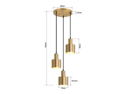 Lámpara colgante NETTLIFE para mesa de comedor, lámpara colgante vintage, 3 llamas, redonda, diseño moderno, E27