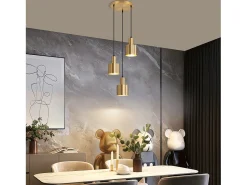 Lámpara colgante NETTLIFE para mesa de comedor, lámpara colgante vintage, 3 llamas, redonda, diseño moderno, E27
