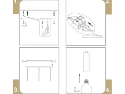 Lámpara colgante NETTLIFE dorada de 3 bombillas - Lámpara colgante para mesa de comedor E27 Lámpara colgante industrial de metal