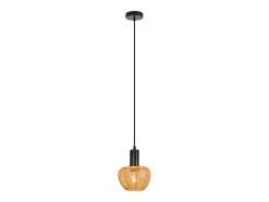 Lámpara colgante Nettlife Boho de ratán, 1 luz, tejido vintage, cuerda de cáñamo, E27, para comedor (sin bombilla)