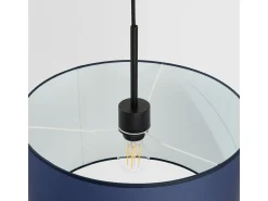 Lámpara colgante Nevia minimalista de CLORURO DE POLIVINILO - 1 fuentes luminosas - L.40 x A.137 cm - azul marino/negro