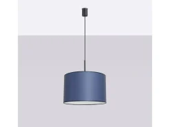 Lámpara colgante Nevia minimalista de CLORURO DE POLIVINILO - 1 fuentes luminosas - L.40 x A.137 cm - azul marino/negro