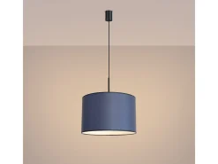 Lámpara colgante Nevia minimalista de CLORURO DE POLIVINILO - 1 fuentes luminosas - L.40 x A.137 cm - azul marino/negro