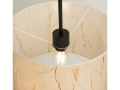 Lámpara colgante Nevia minimalista de CLORURO DE POLIVINILO - 1 fuentes luminosas - L.40 x A.137 cm - mármol beige/negro
