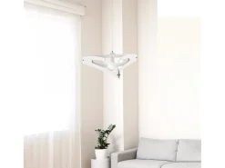Lámpara colgante Onyx con difusor cortado a láser en hierro lacado blanco y acabados cromo brillo con cable eléctrico orientable 1 luz 120 Ø51