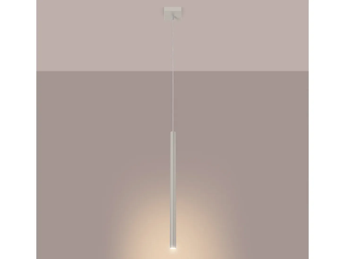 Lámpara Colgante Pastelo Moderno De Acero - 1 Fuentes Luminosas - L.8 X A.114 Cm - Beige