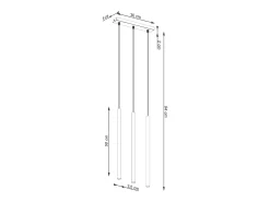 Lámpara Colgante Pastelo Moderno De Acero - 3 Fuentes Luminosas - L.30 X A.94 Cm - Verde Oliva