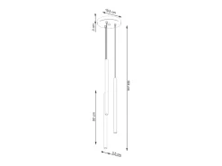 Lámpara Colgante Pastelo Moderno De Acero - 3 Fuentes Luminosas - L.19,5 X A.104 Cm - Ocre Rojo