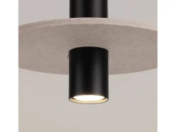 Lámpara colgante Pelta moderno de fieltro/acero - 1 fuentes luminosas - L.30 x A.126 cm - beige/negro