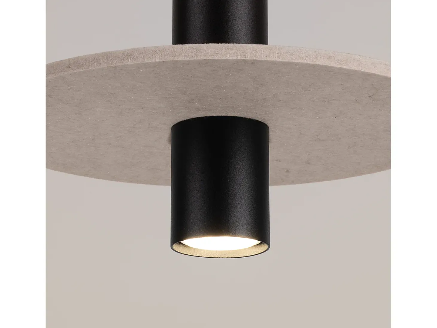 Lámpara colgante Pelta moderno de fieltro/acero - 1 fuentes luminosas - L.30 x A.126 cm - beige/negro