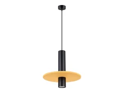 Lámpara colgante Pelta moderno de fieltro/acero - 1 fuentes luminosas - L.30 x A.126 cm - amarillo/negro