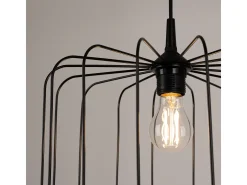 Lámpara Colgante Skaar Moderno De Acero - 1 Fuentes Luminosas - L.34,5 X A.91 Cm - Negro