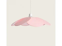 Lámpara Colgante Tela Kabuki Rosa