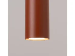 Lámpara colgante Toris desván de acero - 2 fuentes luminosas 3000K - L.30 x A.105 cm - ocre rojo