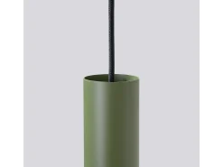 Lámpara colgante Toris desván de acero - 3 fuentes luminosas 4000K - L.19,5 x A.108 cm - verde oliva