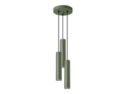 Lámpara colgante Toris desván de acero - 3 fuentes luminosas 4000K - L.19,5 x A.108 cm - verde oliva