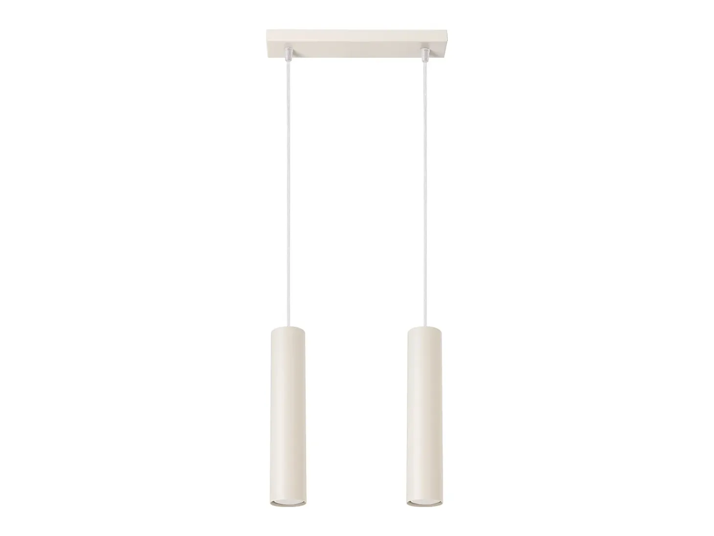 Lámpara colgante Toris desván de acero - 2 fuentes luminosas 3000K - L.30 x A.105 cm - beige