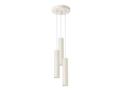 Lámpara colgante Toris desván de acero - 3 fuentes luminosas 4000K - L.19,5 x A.108 cm - beige