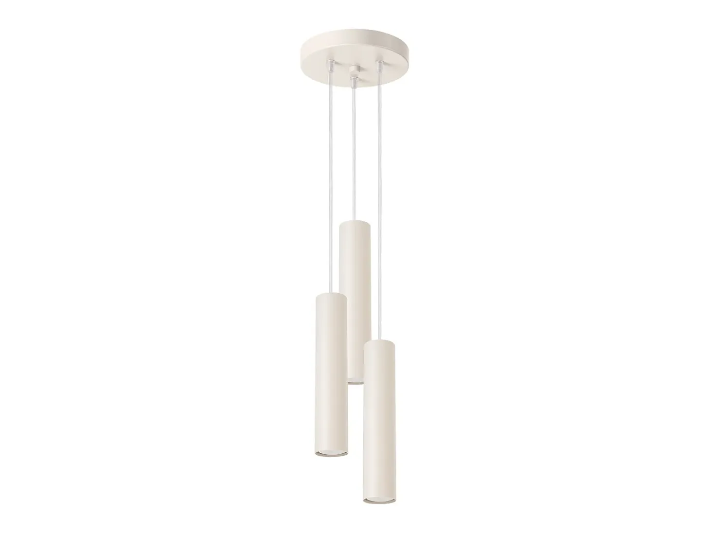 Lámpara colgante Toris desván de acero - 3 fuentes luminosas 4000K - L.19,5 x A.108 cm - beige