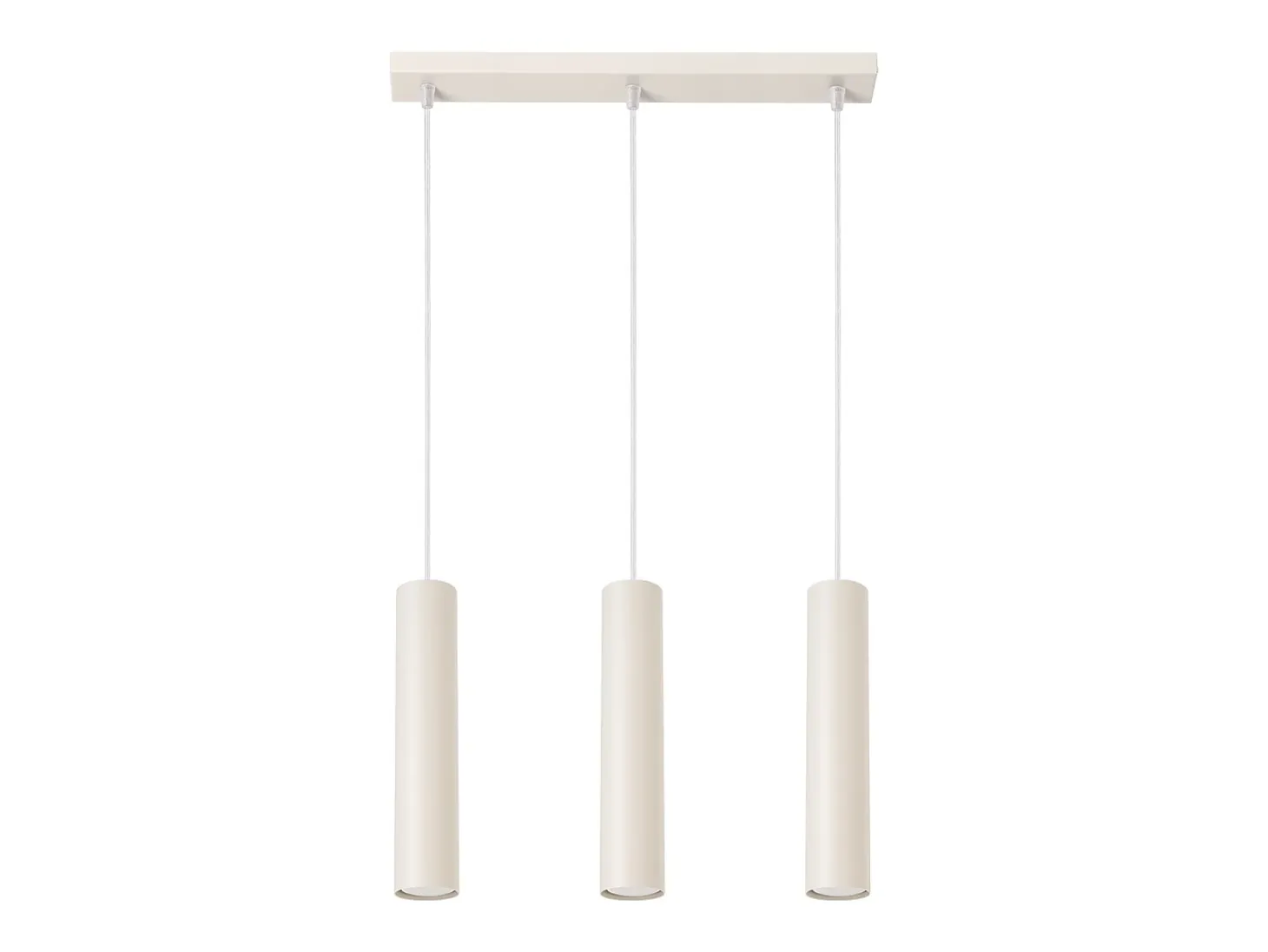 Lámpara colgante Toris desván de acero - 3 fuentes luminosas 3000K - L.45 x A.98 cm - beige