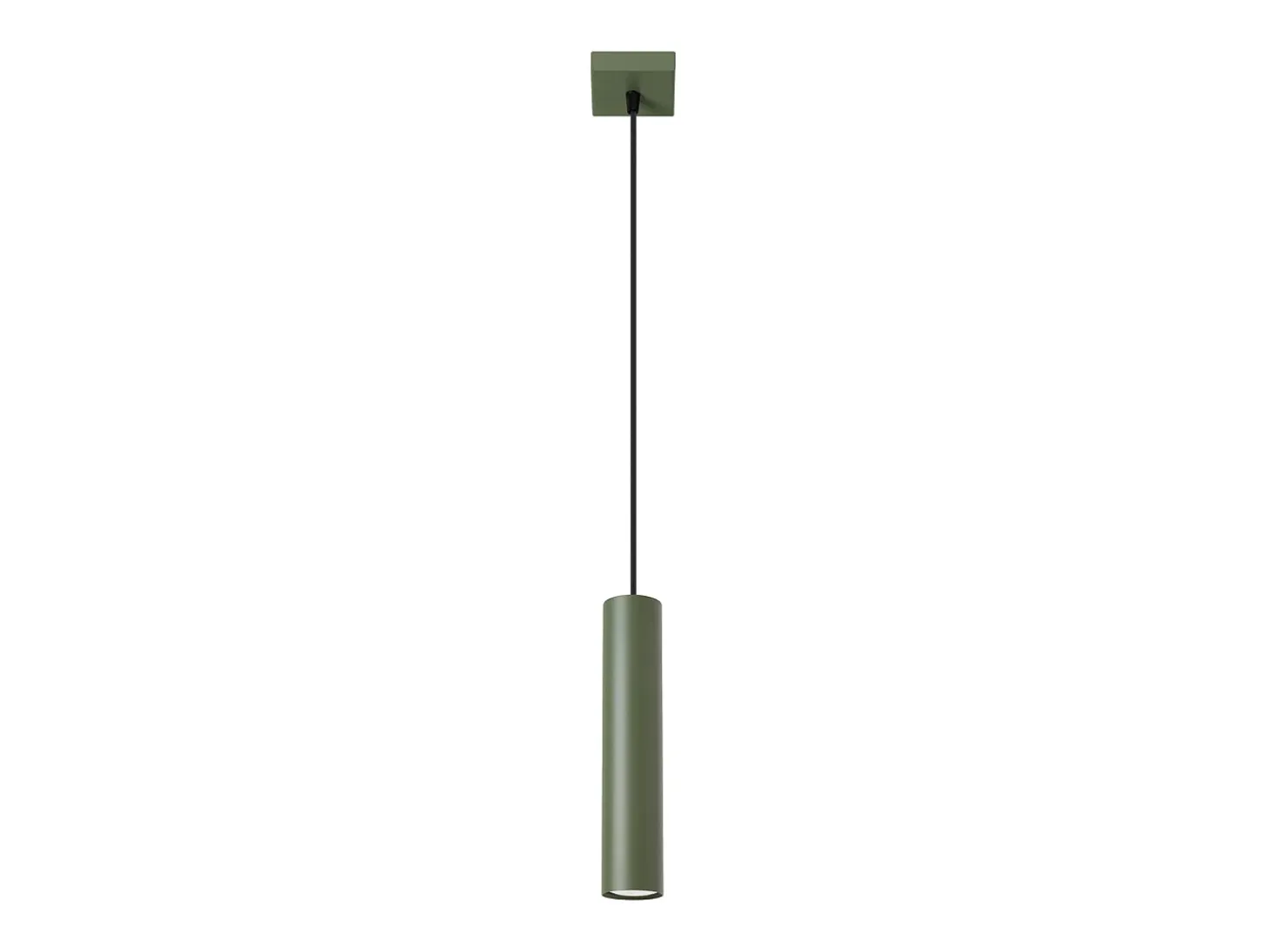 Lámpara colgante Toris desván de acero - 1 fuentes luminosas 4000K - L.8 x A.118 cm - verde oliva