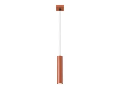Lámpara colgante Toris desván de acero - 1 fuentes luminosas 4000K - L.8 x A.118 cm - ocre rojo
