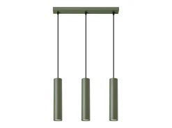 Lámpara colgante Toris desván de acero - 3 fuentes luminosas 4000K - L.45 x A.98 cm - verde oliva