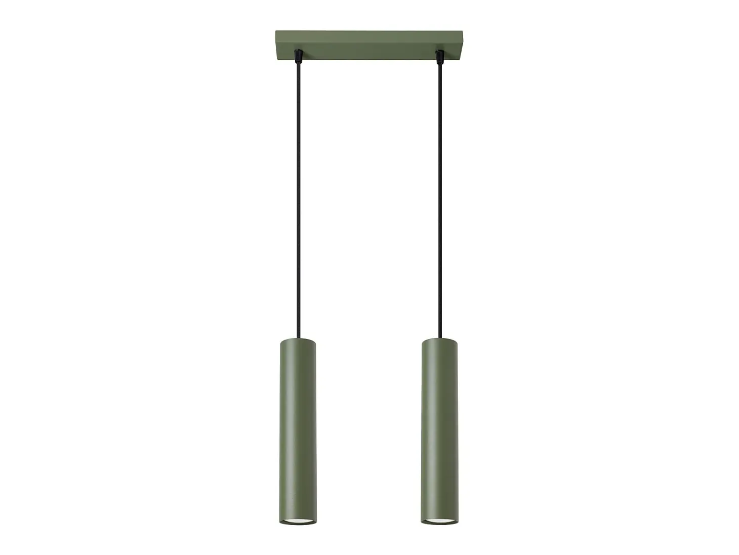 Lámpara colgante Toris desván de acero - 2 fuentes luminosas 3000K - L.30 x A.105 cm - verde oliva