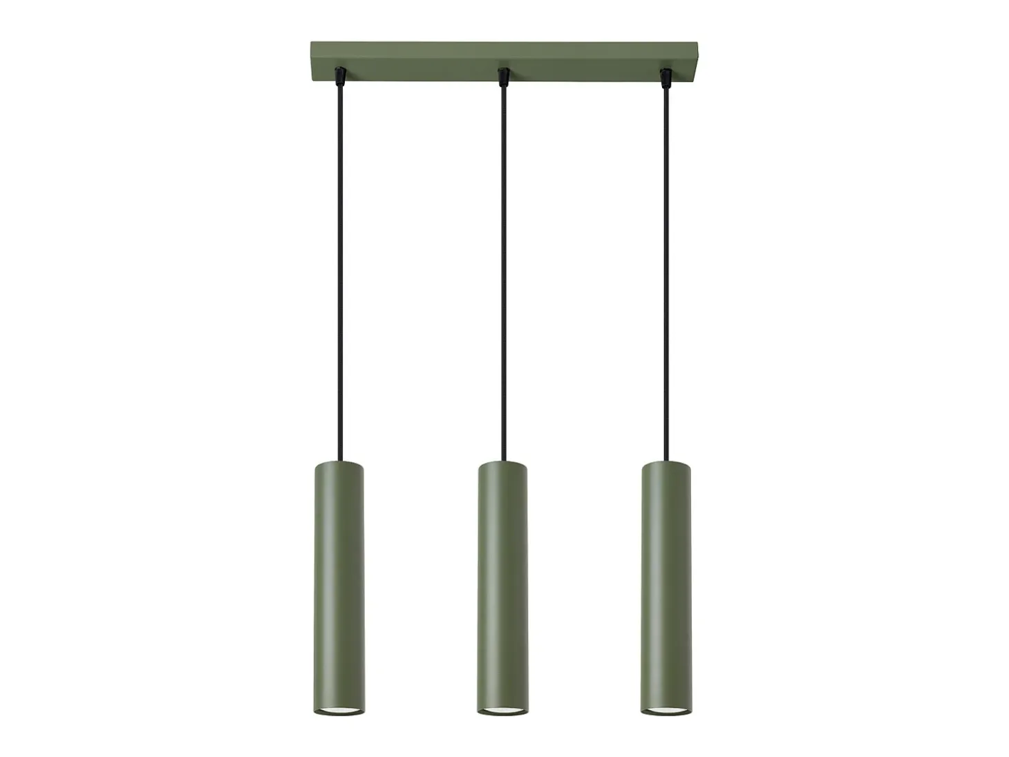 Lámpara colgante Toris desván de acero - 3 fuentes luminosas 3000K - L.45 x A.98 cm - verde oliva