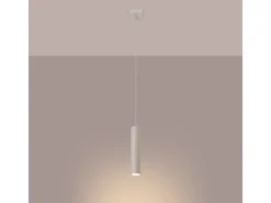 Lámpara colgante Toris desván de acero - 1 fuentes luminosas 4000K - L.8 x A.118 cm - beige