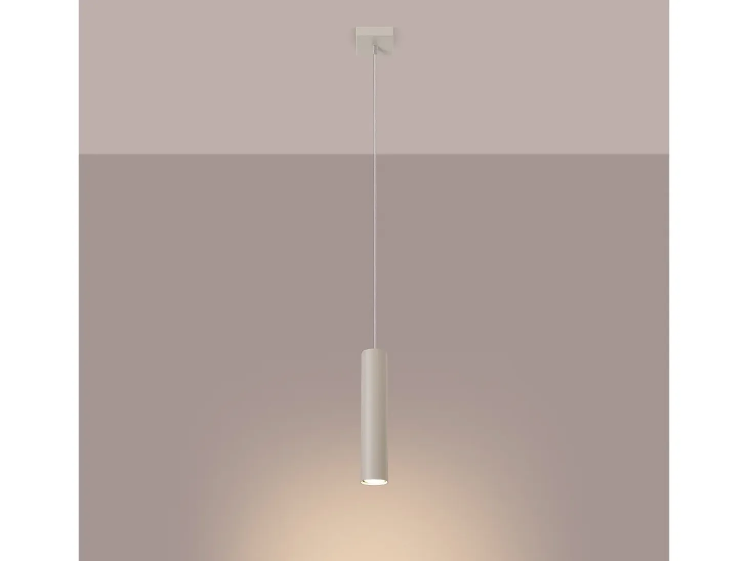 Lámpara colgante Toris desván de acero - 1 fuentes luminosas 4000K - L.8 x A.118 cm - beige