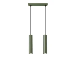 Lámpara colgante Toris desván de acero - 2 fuentes luminosas 4000K - L.30 x A.105 cm - verde oliva