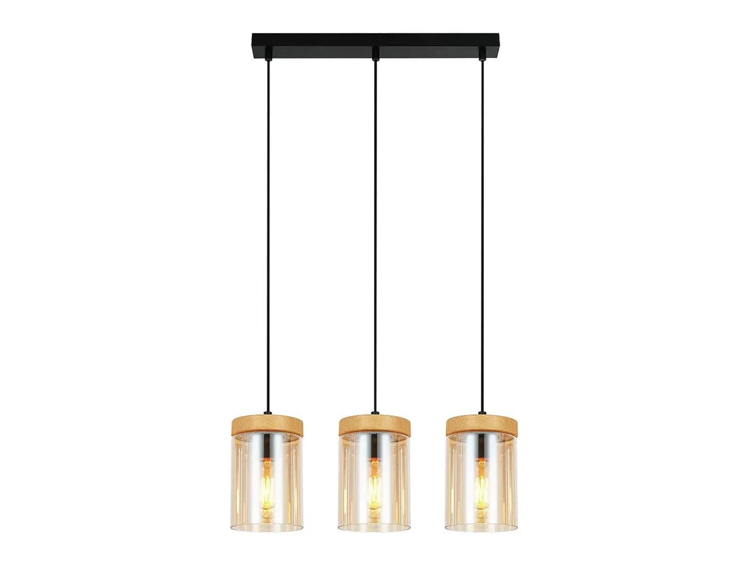 Lámpara colgante vintage de vidrio con 3 llamas para mesa de comedor, E27, para sala de estar
