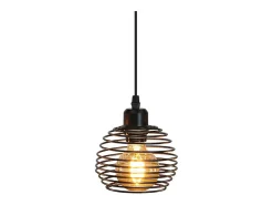 Lámpara colgante vintage Nettlife de 1 luz: lámpara colgante industrial negra con cable de 4,5 m, enchufe e interruptor, casquillo E27.