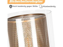 Lámpara colgante vintage Nettlife de 1 bombilla: colgante de cristal dorado con enchufe e interruptor, bombilla E14, cable metálico retro de 4,5 m