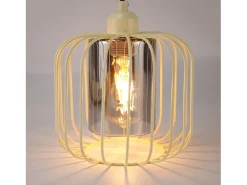 Lámpara colgante vintage Nettlife de 5 luces, de cristal y metal, para comedor, estilo retro, con casquillo E27 y altura ajustable (bombillas no incluidas).