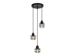 Lámpara colgante vintage Nettlife de 3 luces - Lámpara de araña de metal negro E14 retro - Altura ajustable para cocina o comedor (bombillas no incluidas)
