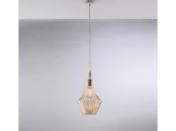 Lámpara colgante Zeus de hierro con cristal pyrex ámbar, 1 luz, 150 Ø20, BL270-S1-AM
