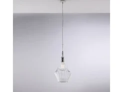 Lámpara colgante Zeus de hierro con cristal pyrex transparente, 1 luz, 150 Ø20, BL270-S1-TR