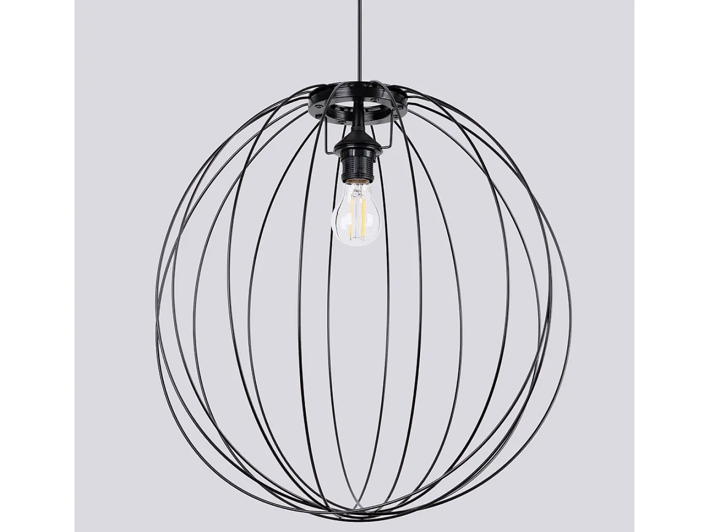 Lámpara Colgante Ziro Moderno De Acero - 1 Fuentes Luminosas - L.50 X A.110 Cm - Negro