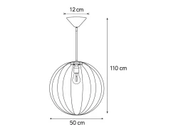 Lámpara Colgante Ziro Moderno De Acero - 1 Fuentes Luminosas - L.50 X A.110 Cm - Negro