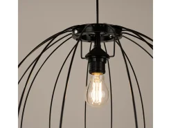 Lámpara Colgante Ziro Moderno De Acero - 1 Fuentes Luminosas - L.50 X A.110 Cm - Negro