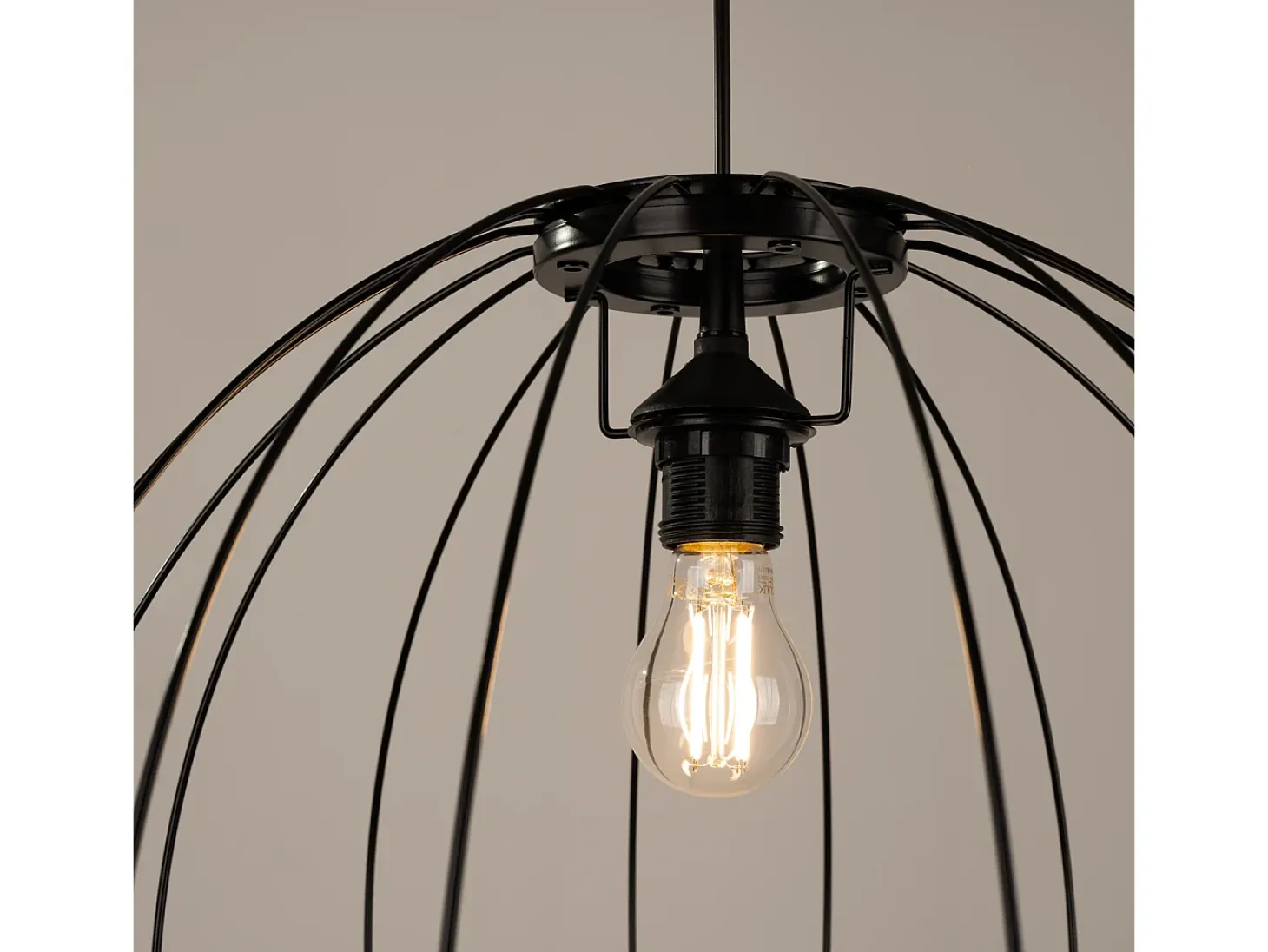 Lámpara Colgante Ziro Moderno De Acero - 1 Fuentes Luminosas - L.50 X A.110 Cm - Negro