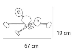 Lámpara de 6 luces modelo Cedro acabado cromado 19 cm(alto)67 cm(ancho)43 cm(largo)