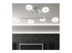Lámpara de 6 luces modelo Cedro acabado cromado 19 cm(alto)67 cm(ancho)43 cm(largo)