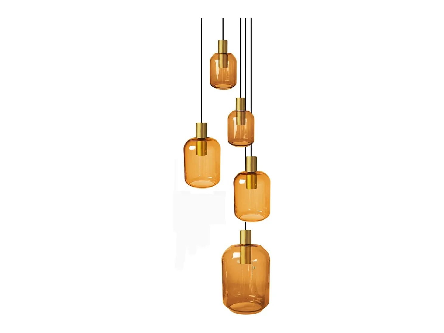 Lámpara de Araña TOSEL , metal y cristal,AMARILLO,A 100xD 60x P 60cm